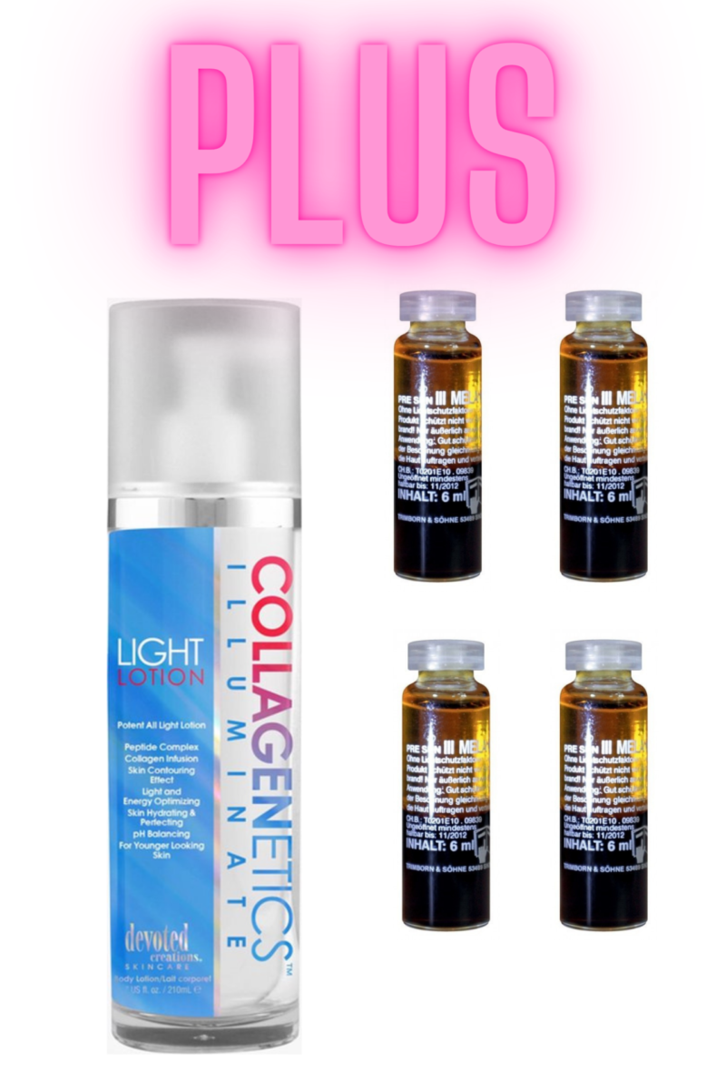 Collagenetics Illuminate Light Lotion 210 ml PLUS 4X Melanine Olie !